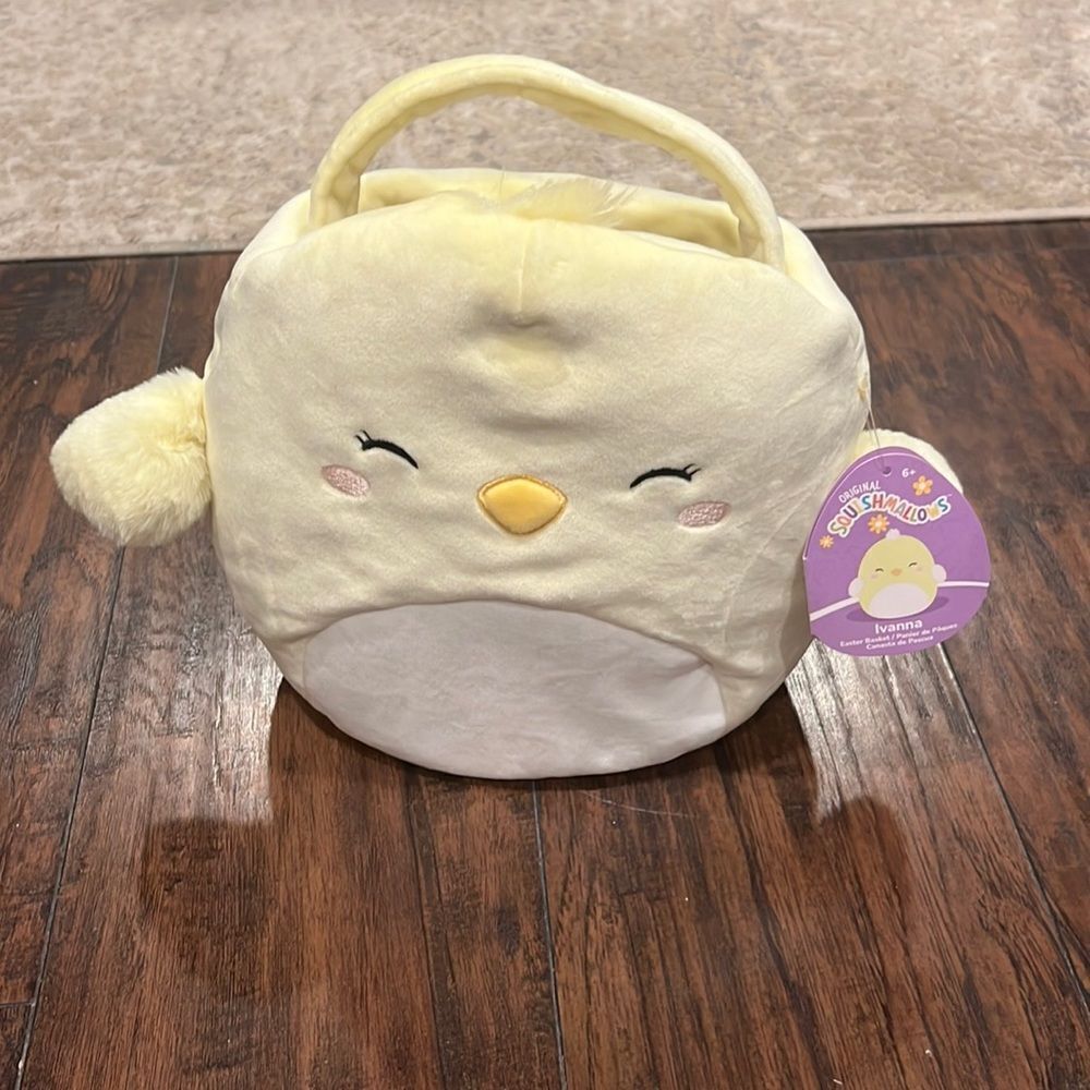 Squishmallows 12 inch Ivanna the Yellow Chick Basket NEW EASTER 2023 Kellytoy